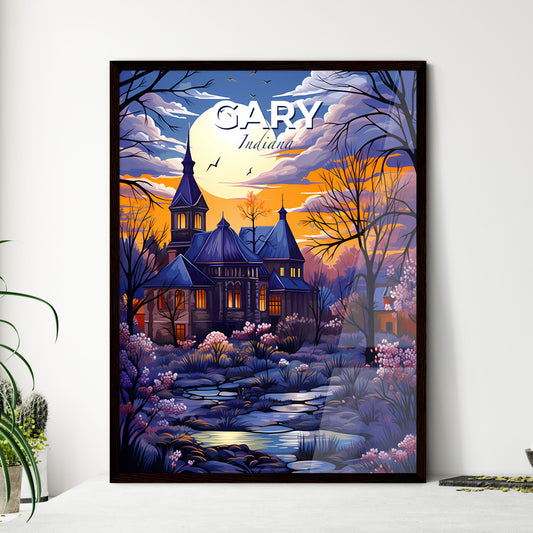 Gary, Indiana, A Poster of a painting of a house with trees and a river Default Title