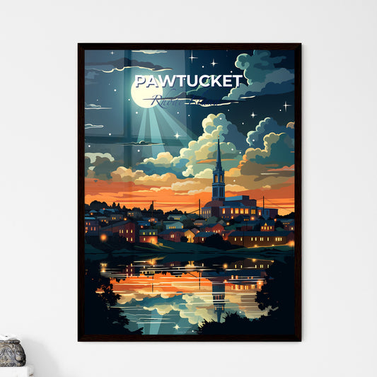 Pawtucket, Rhode Island, A Poster of a moon over a city Default Title