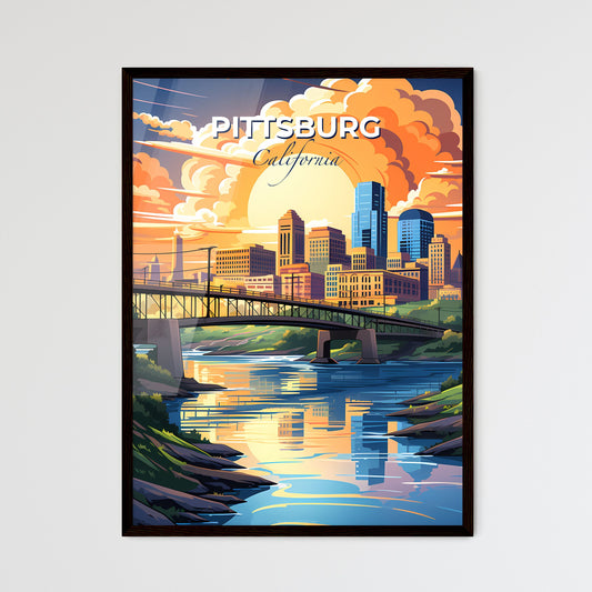 Pittsburg, California, A Poster of a bridge over a river with a city in the background Default Title