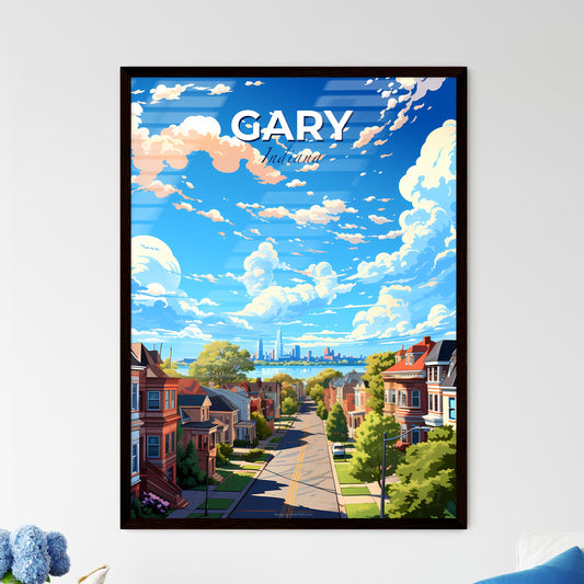 Gary, Indiana, A Poster of a street with houses and trees and a body of water in the background Default Title