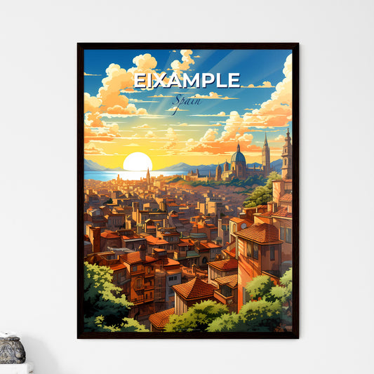Eixample, Spain, A Poster of a city with a sunset Default Title