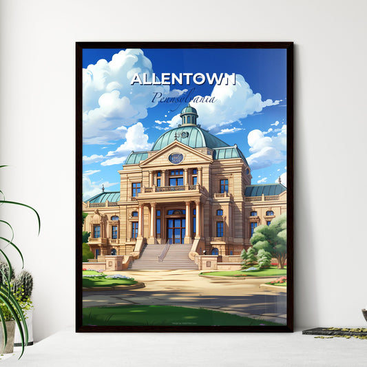 Allentown, Pennsylvania, A Poster of a large building with a dome roof and a blue sky with clouds Default Title