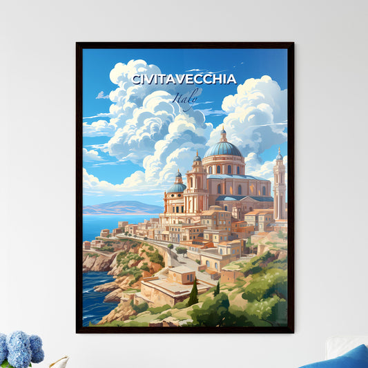 Civitavecchia, Italy, A Poster of a building on a cliff by the water Default Title