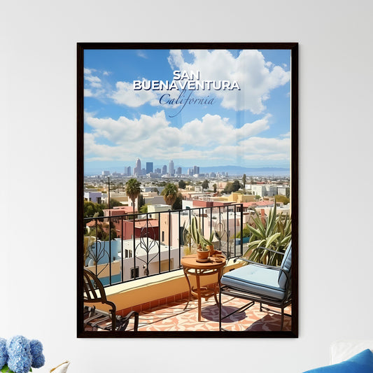 San Buenaventura, California, A Poster of a balcony with a view of a city and a blue sky Default Title