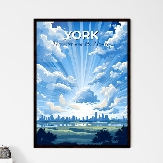 York, Yorkshire and the Humber, A Poster of a sun shining through clouds over a city Default Title
