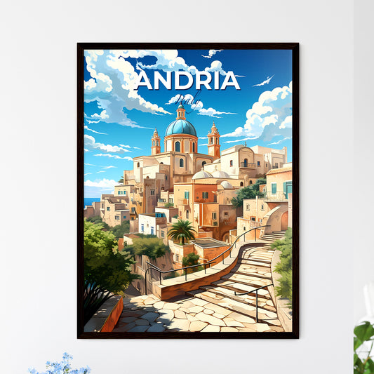 Andria, Italy, A Poster of a stone staircase leading to a city Default Title