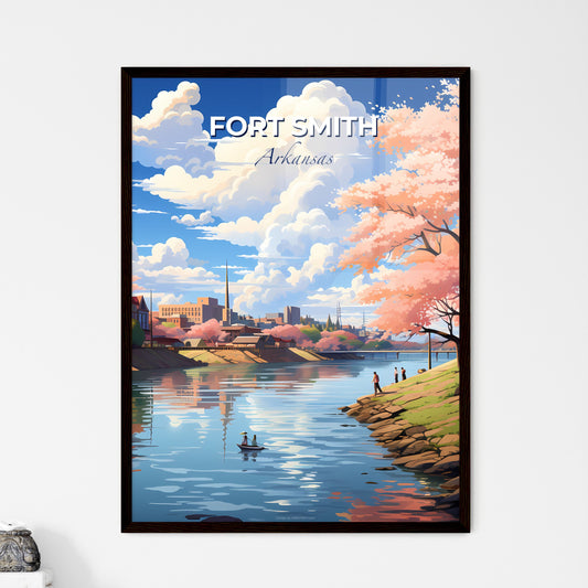 Fort Smith, Arkansas, A Poster of a river with trees and people on it Default Title