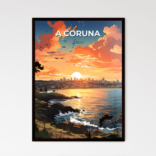 A Coruna, Spain, A Poster of a sunset over a city Default Title