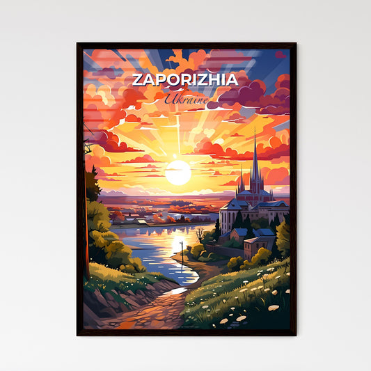 Zaporizhia, Ukraine, A Poster of a sunset over a river Default Title