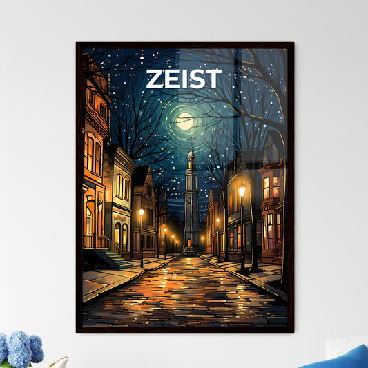 Zeist, Netherlands, A Poster of a street with buildings and a tower in the background Default Title