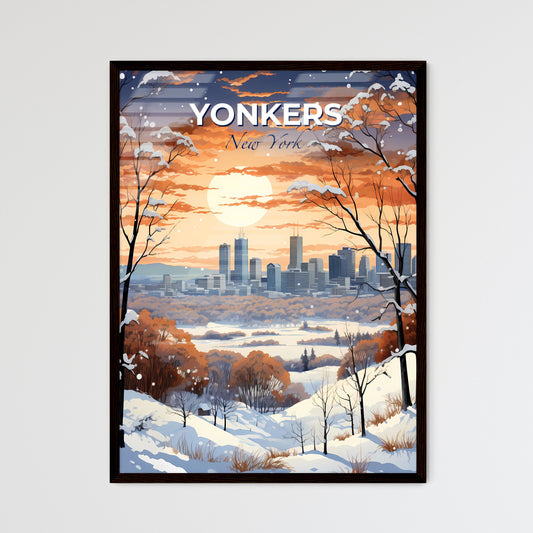 Yonkers, New York, A Poster of a snowy landscape with a city in the distance Default Title