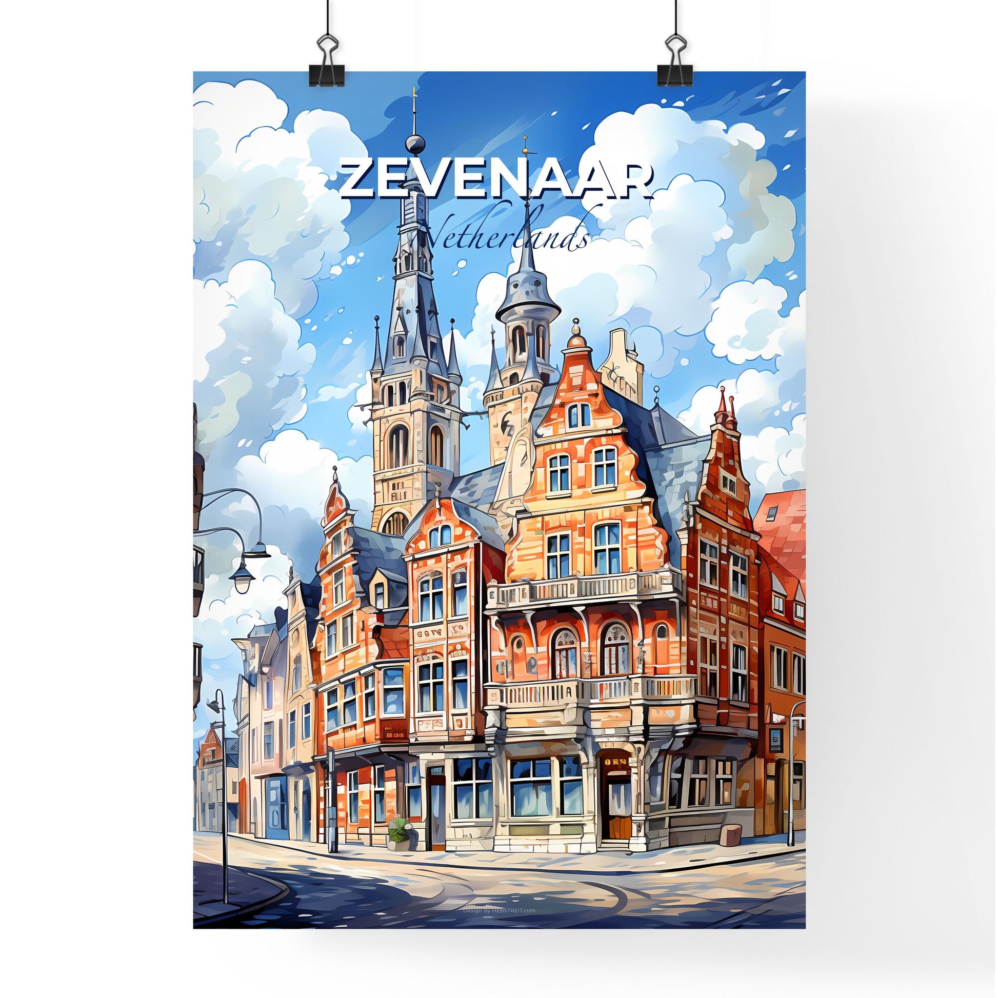 Zevenaar, Netherlands, A Poster of a building with towers and a street in the background Default Title