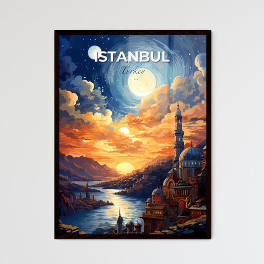 Istanbul, Turkey, A Poster of a city with towers and a river in front of it Default Title