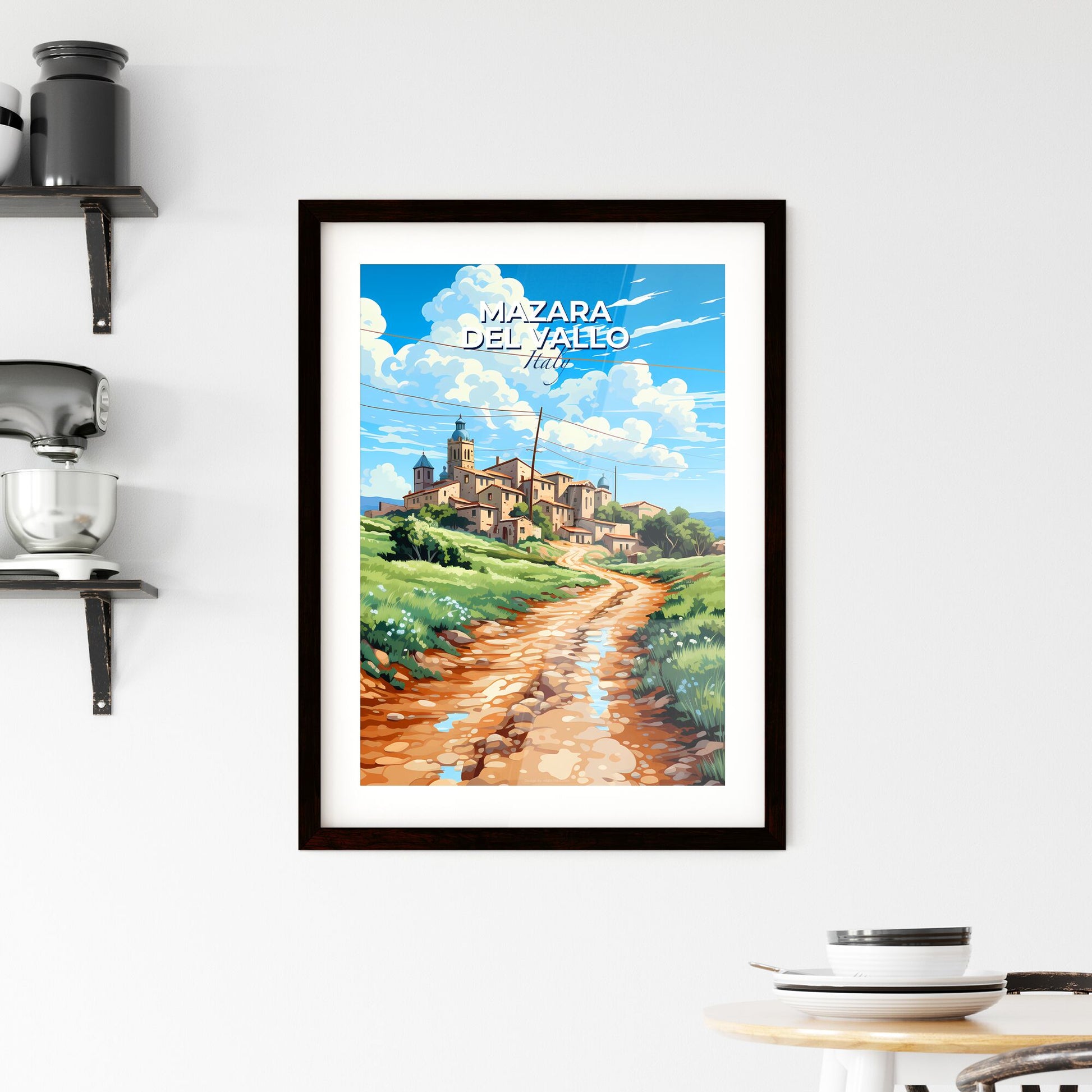 Mazara Del Vallo, Italy, A Poster of a dirt road leading to a village Default Title