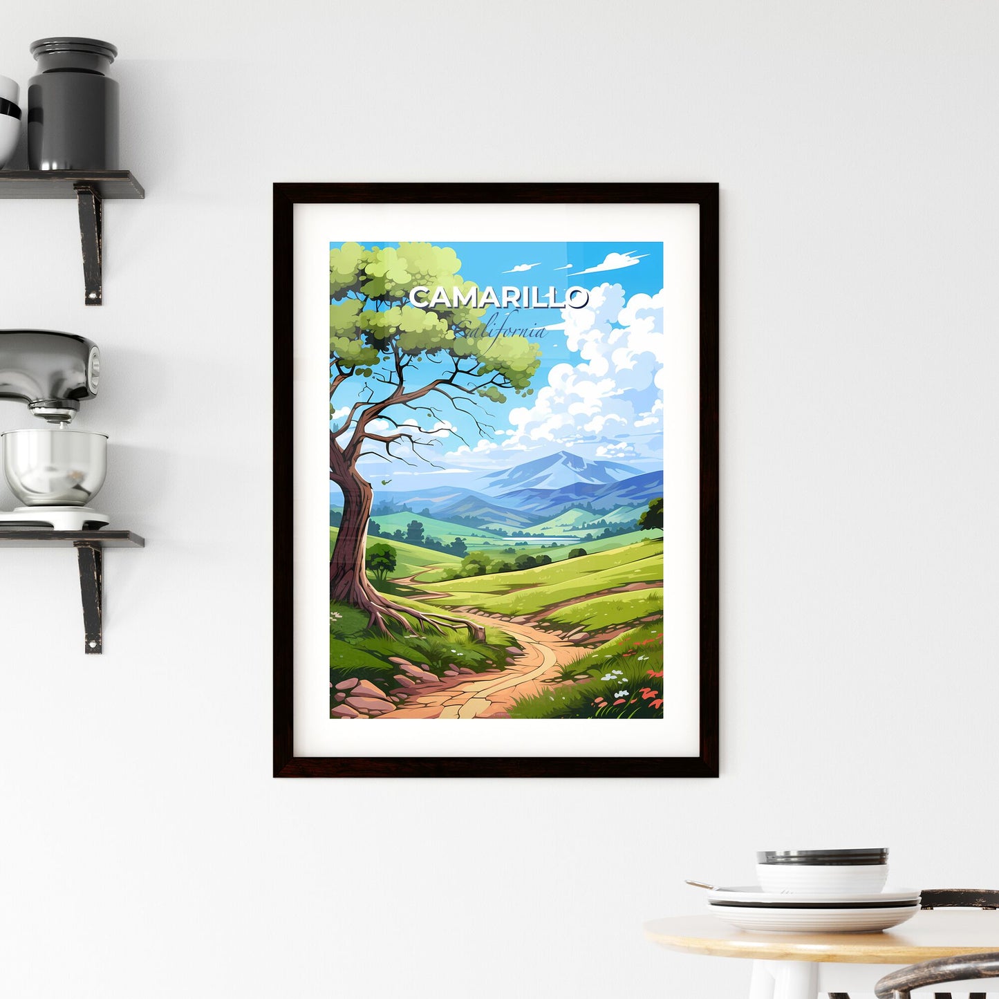 Camarillo, California, A Poster of a landscape with a tree and a dirt road Default Title