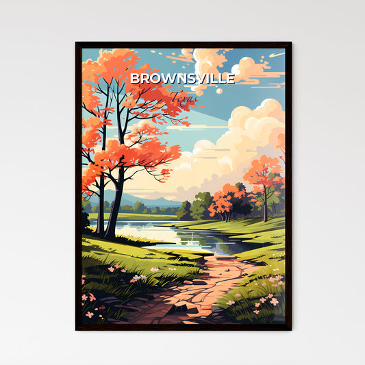 Brownsville, Texas, A Poster of a river running through a grassy area with trees and flowers Default Title