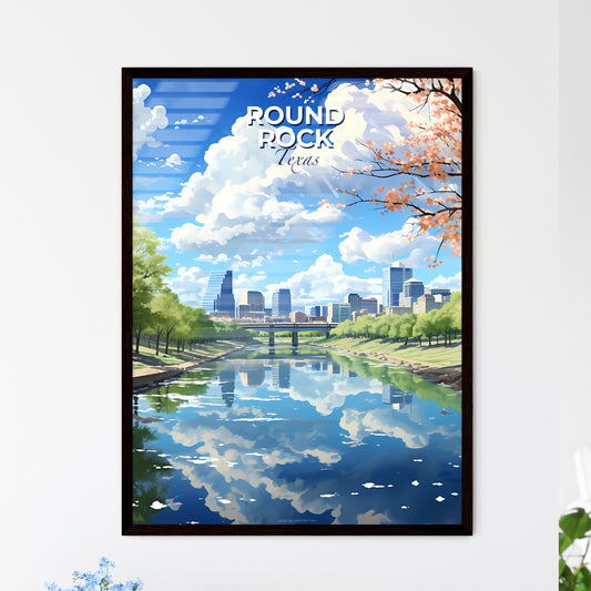 Round Rock, Texas, A Poster of a river with trees and a bridge in the background Default Title