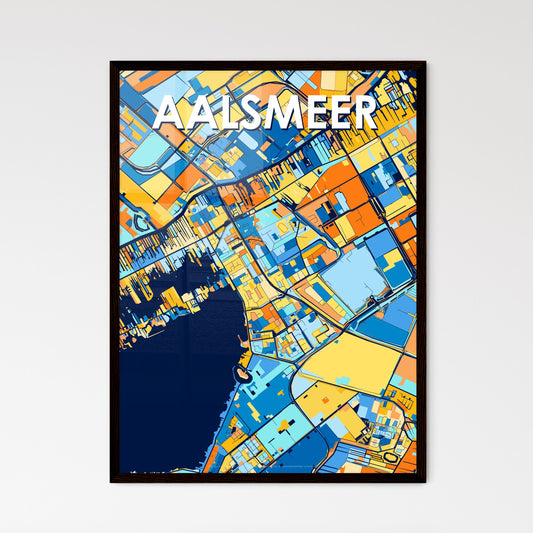 AALSMEER NETHERLANDS Vibrant Colorful Art Map Poster Blue Orange