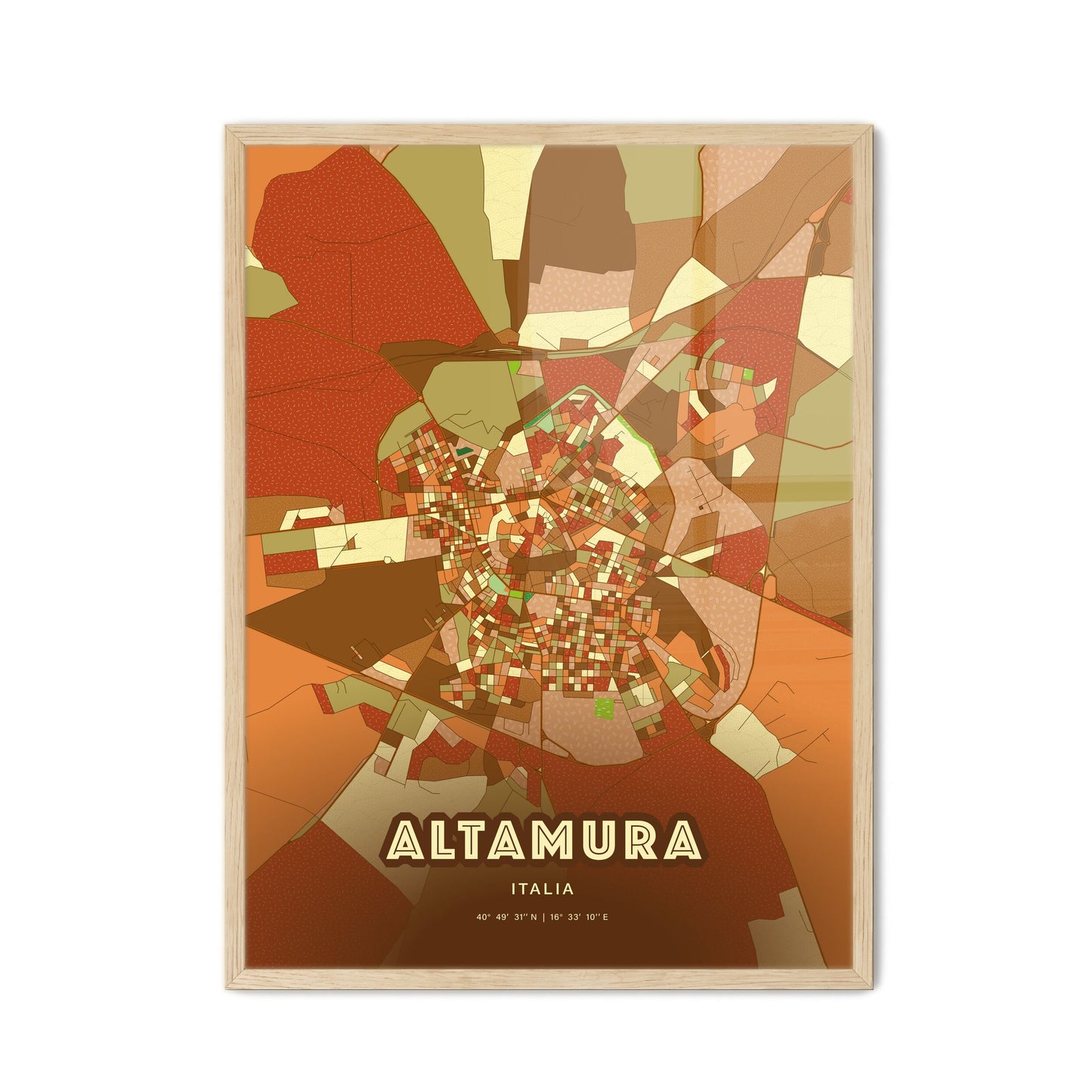 Colorful Altamura Italy Fine Art Map Farmhouse