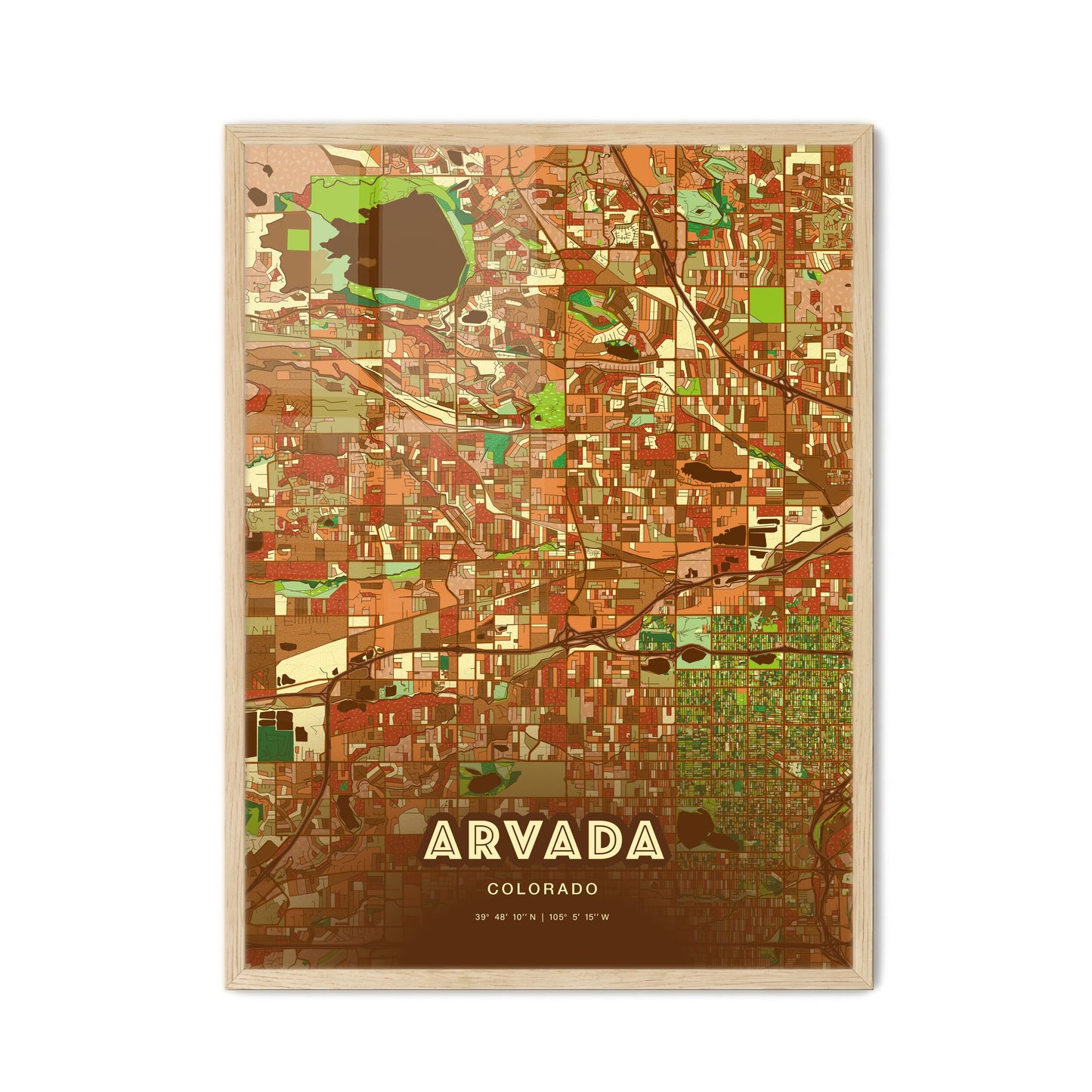 Colorful Arvada Colorado Fine Art Map Farmhouse