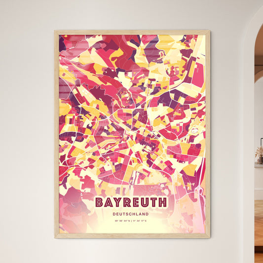 Colorful Bayreuth Germany Fine Art Map Hot Red