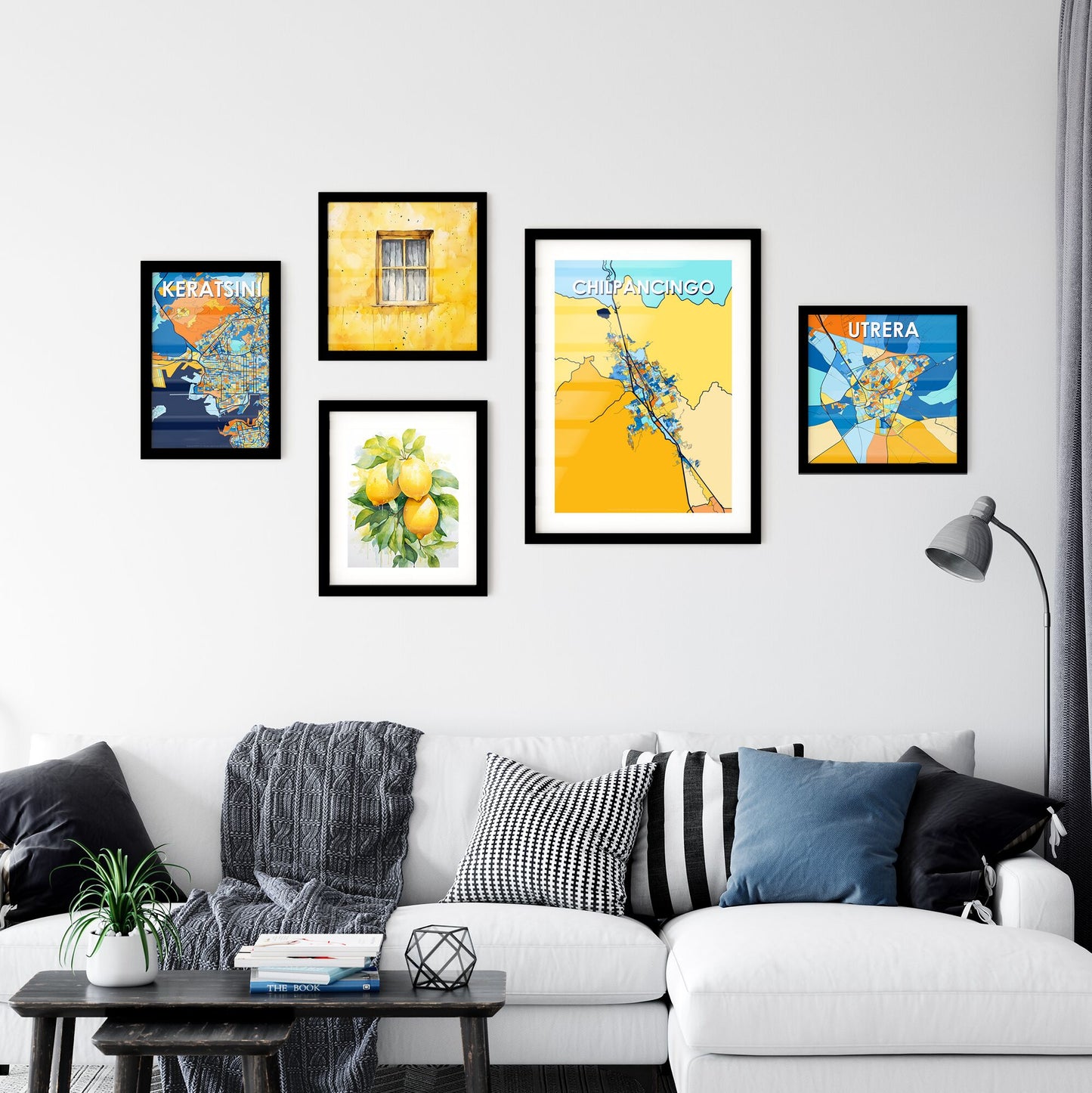 CHILPANCINGO MEXICO Vibrant Colorful Art Map Poster Blue Orange