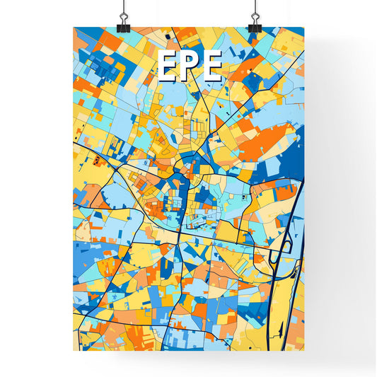 EPE NETHERLANDS Vibrant Colorful Art Map Poster Blue Orange