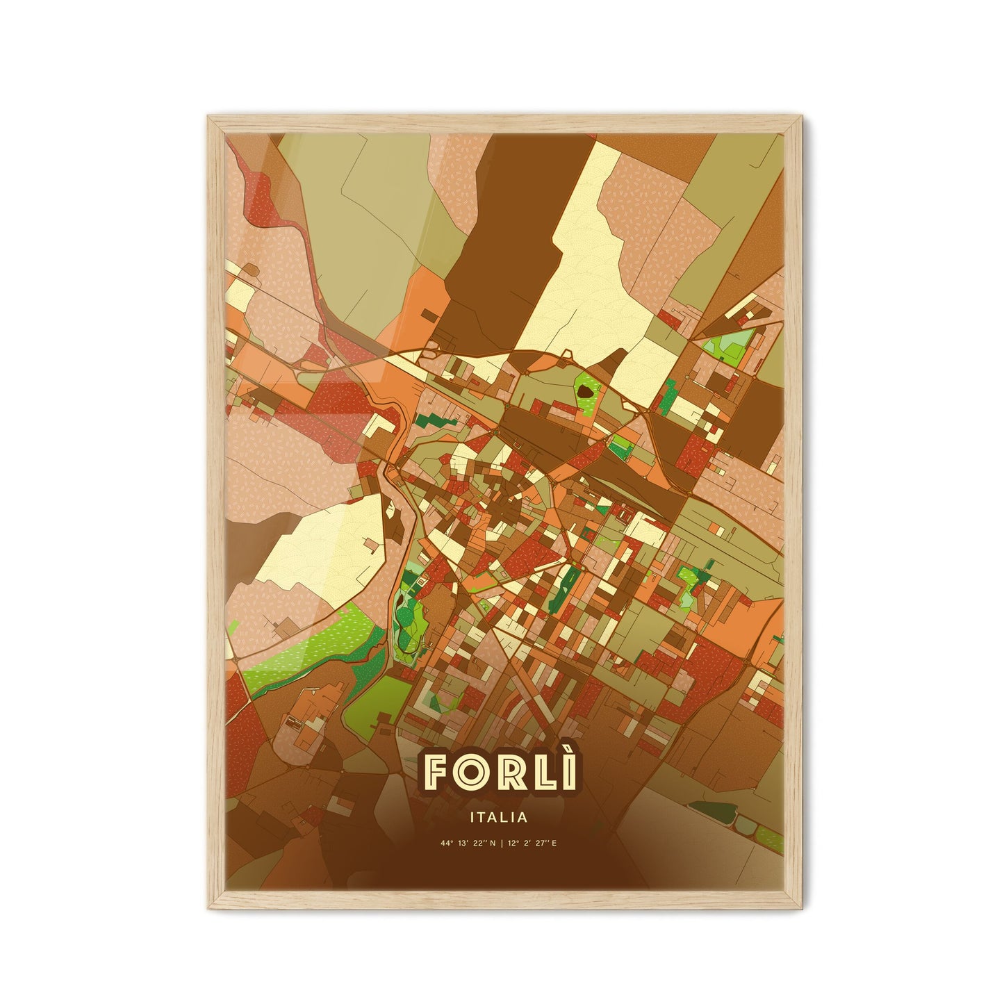Colorful Forlì Italy Fine Art Map Farmhouse