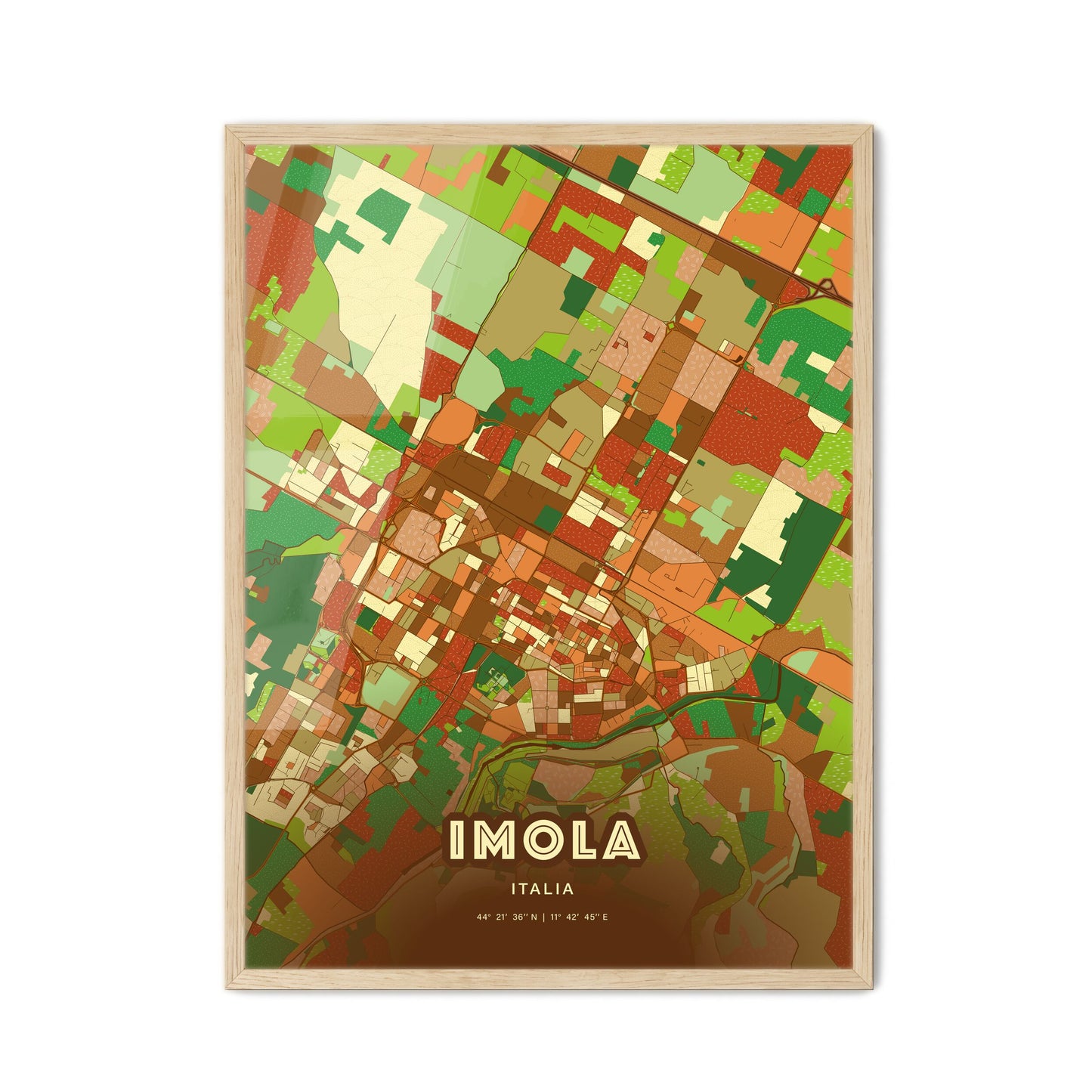 Colorful Imola Italy Fine Art Map Farmhouse