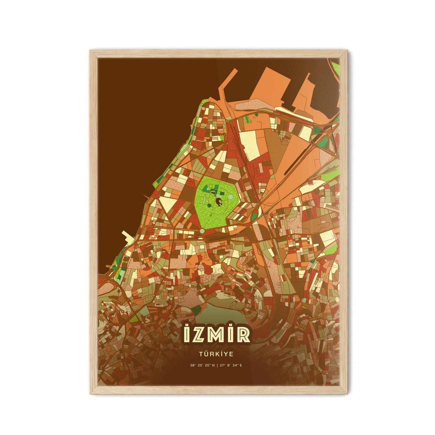 Colorful İzmir Turkey Fine Art Map Farmhouse