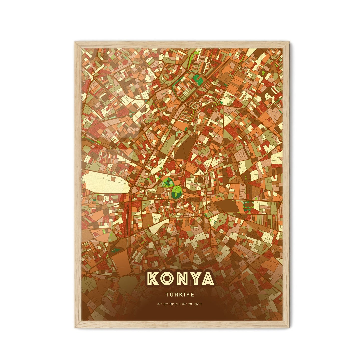 Colorful Konya Turkey Fine Art Map Farmhouse