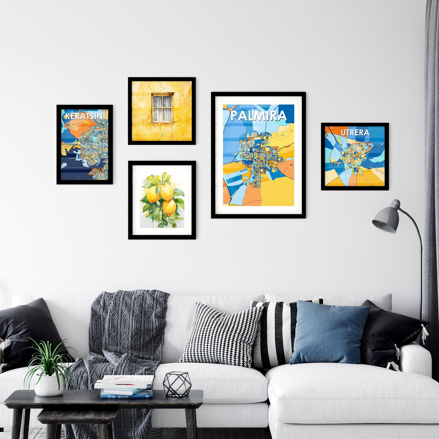 PALMIRA COLOMBIA Vibrant Colorful Art Map Poster Blue Orange
