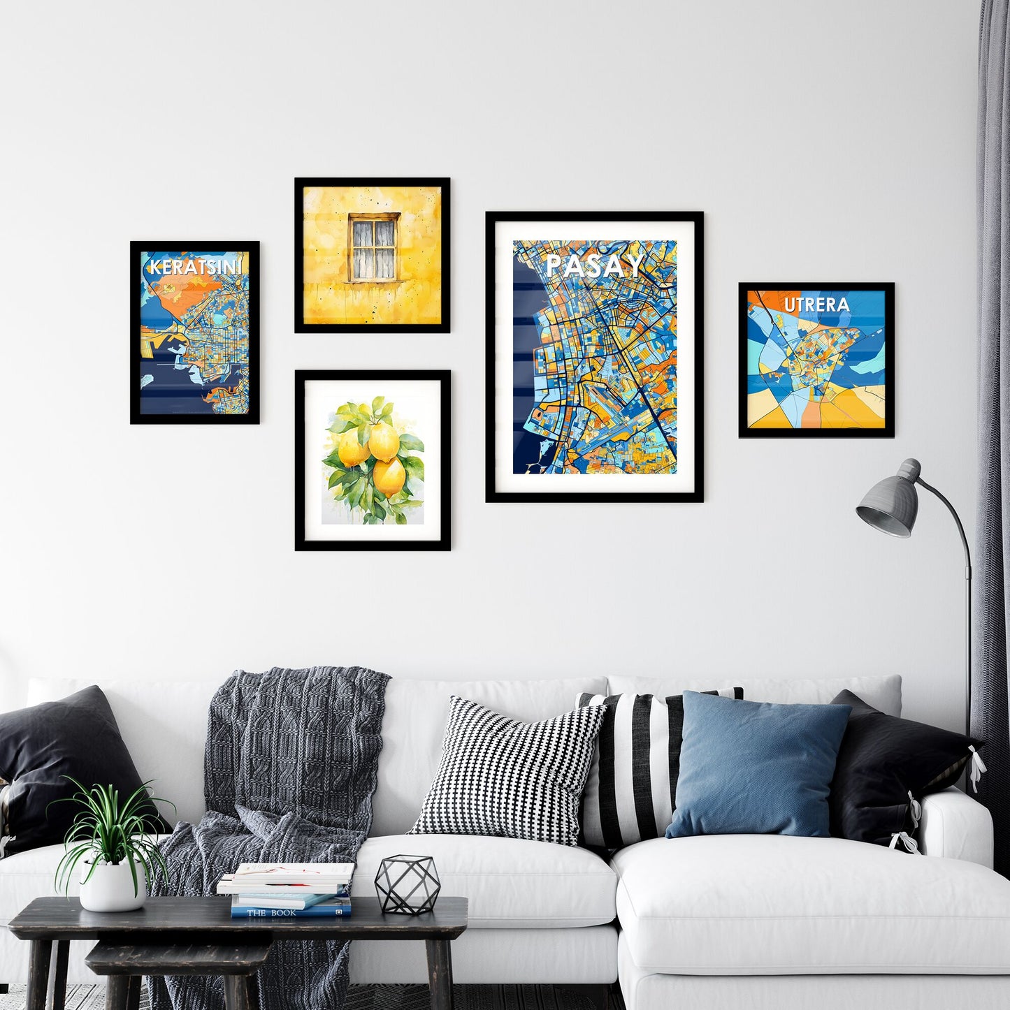 PASAY PHILIPPINES Vibrant Colorful Art Map Poster Blue Orange