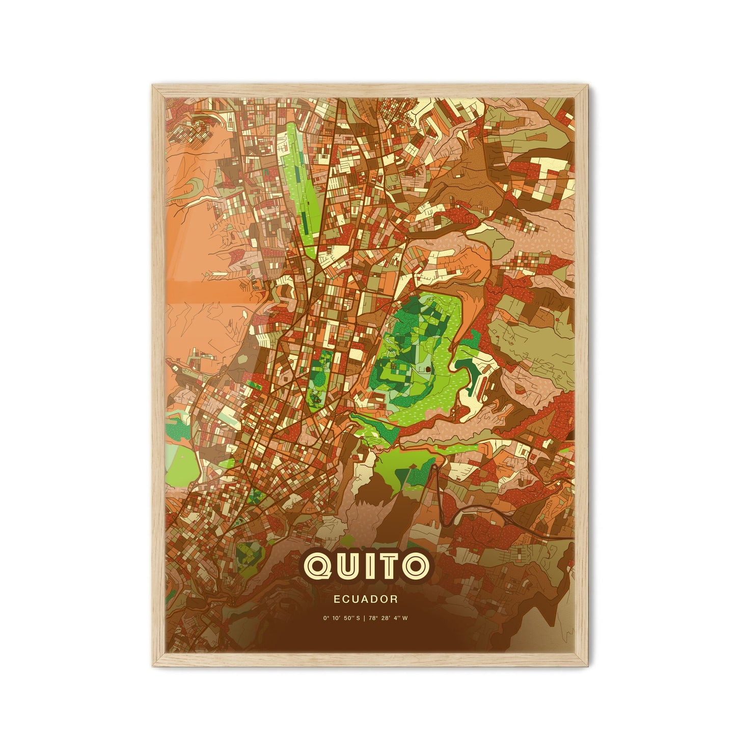 Colorful Quito Ecuador Fine Art Map Farmhouse