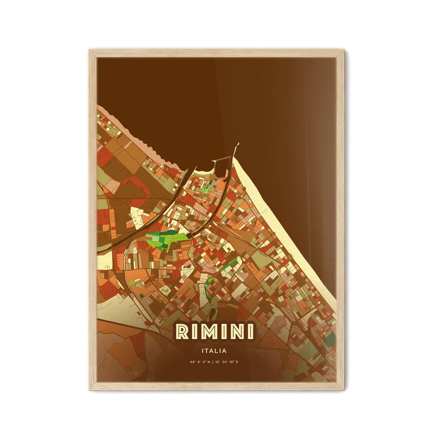 Colorful Rimini Italy Fine Art Map Farmhouse