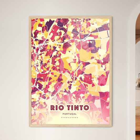 Colorful Rio Tinto Portugal Fine Art Map Hot Red