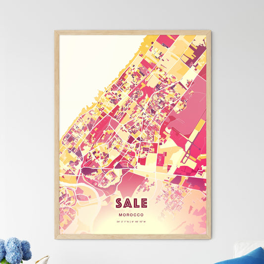 Colorful Sale Morocco Fine Art Map Hot Red