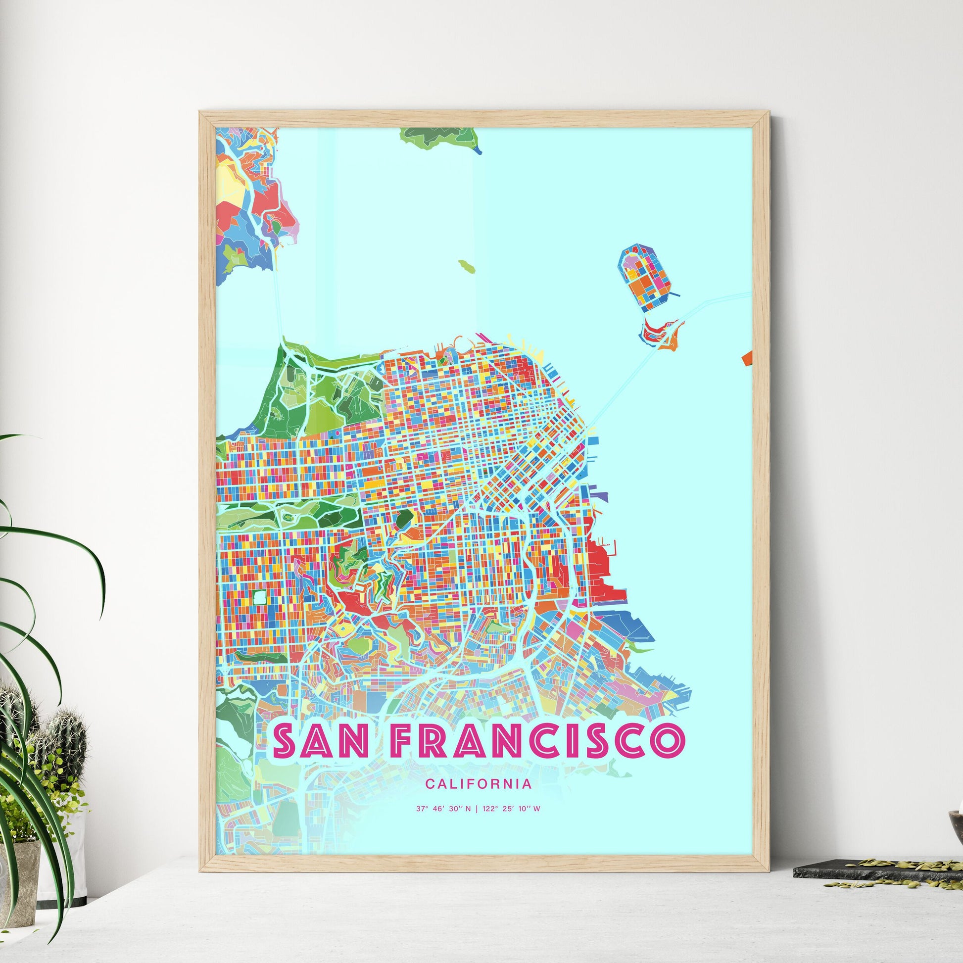 Colorful San Francisco California Fine Art Map Crazy Colors