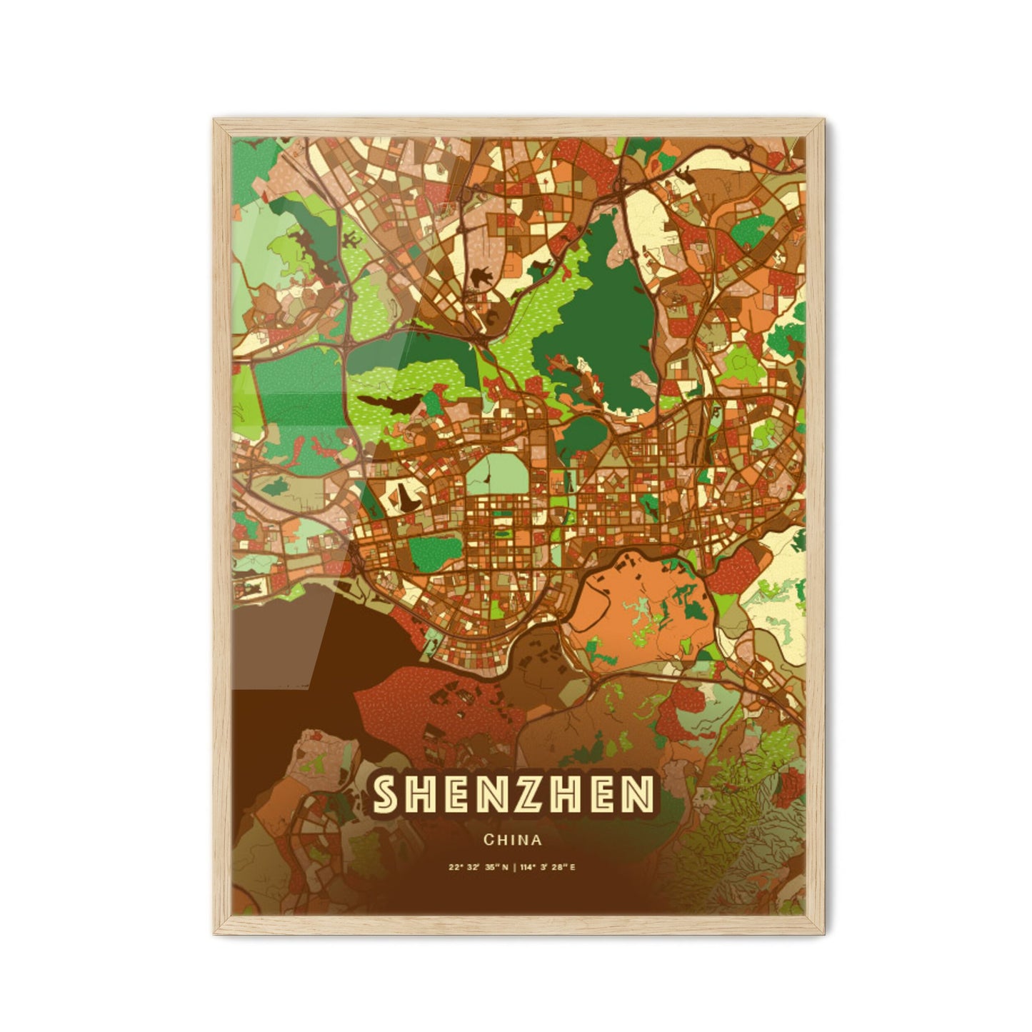 Colorful Shenzhen China Fine Art Map Farmhouse