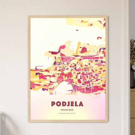 Colorful Split Croatia Fine Art Map Hot Red