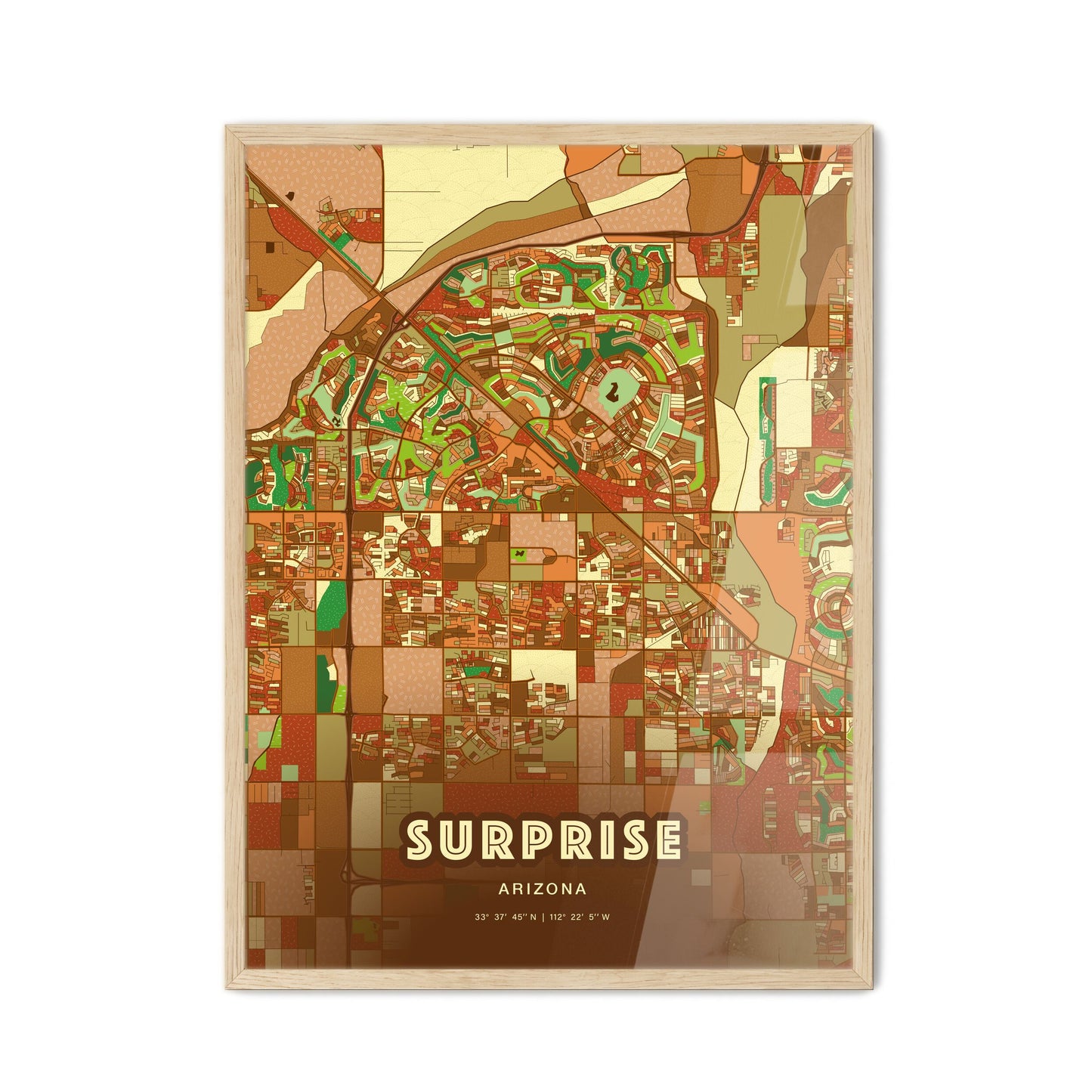 Colorful Surprise Arizona Fine Art Map Farmhouse