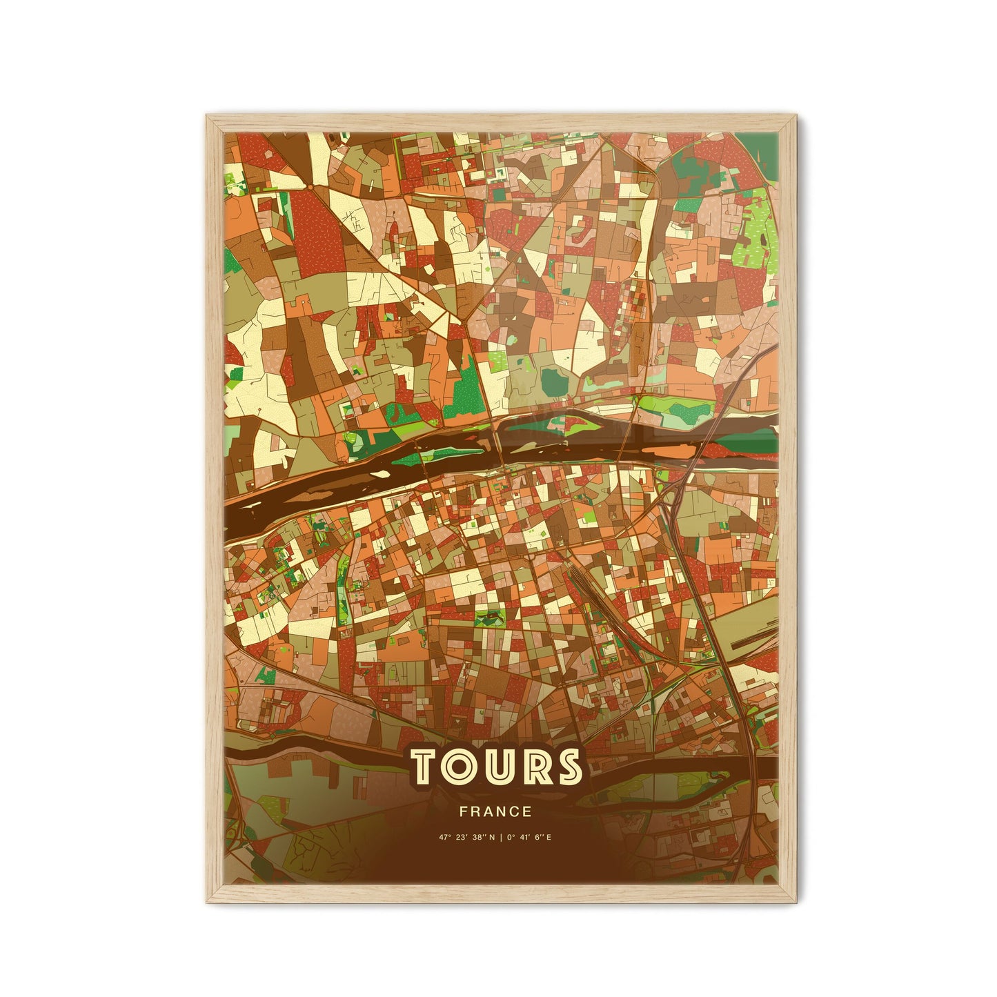 Colorful Tours France Fine Art Map Farmhouse