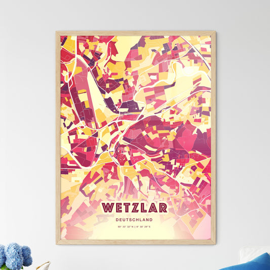 Colorful Wetzlar Germany Fine Art Map Hot Red