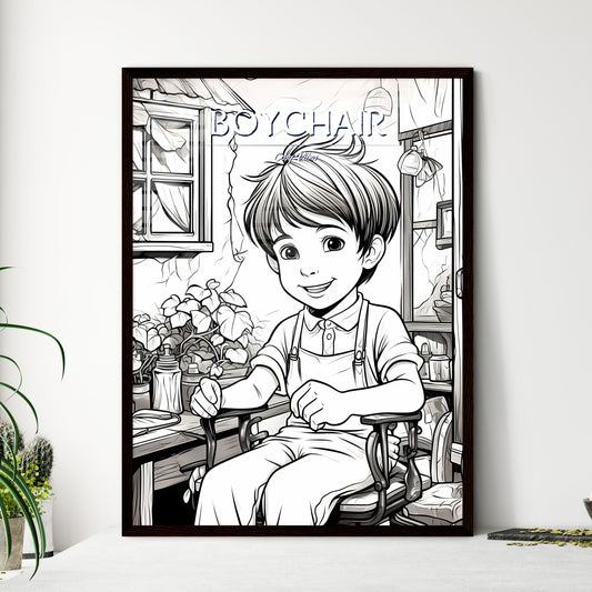 A Cartoon Of A Boy Sitting In A Chair Default Title
