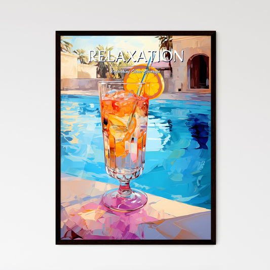 A Cocktail Near A Swimming Pool - Relax Concept - A Glass Of Liquid With Orange Slices And A Straw Default Title