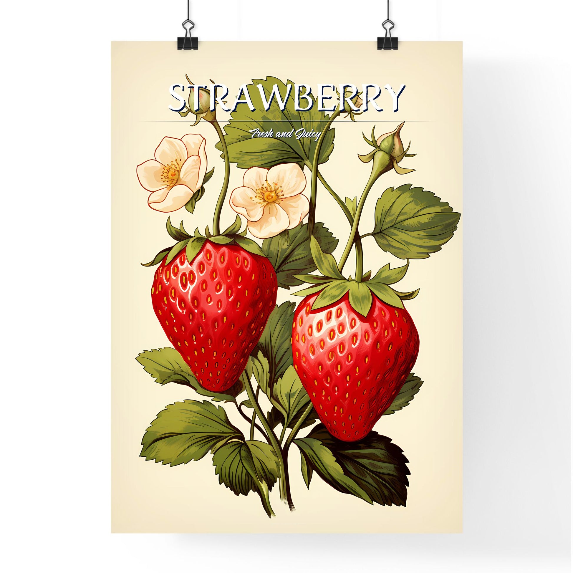 A Drawing Of A Strawberry Plant Default Title