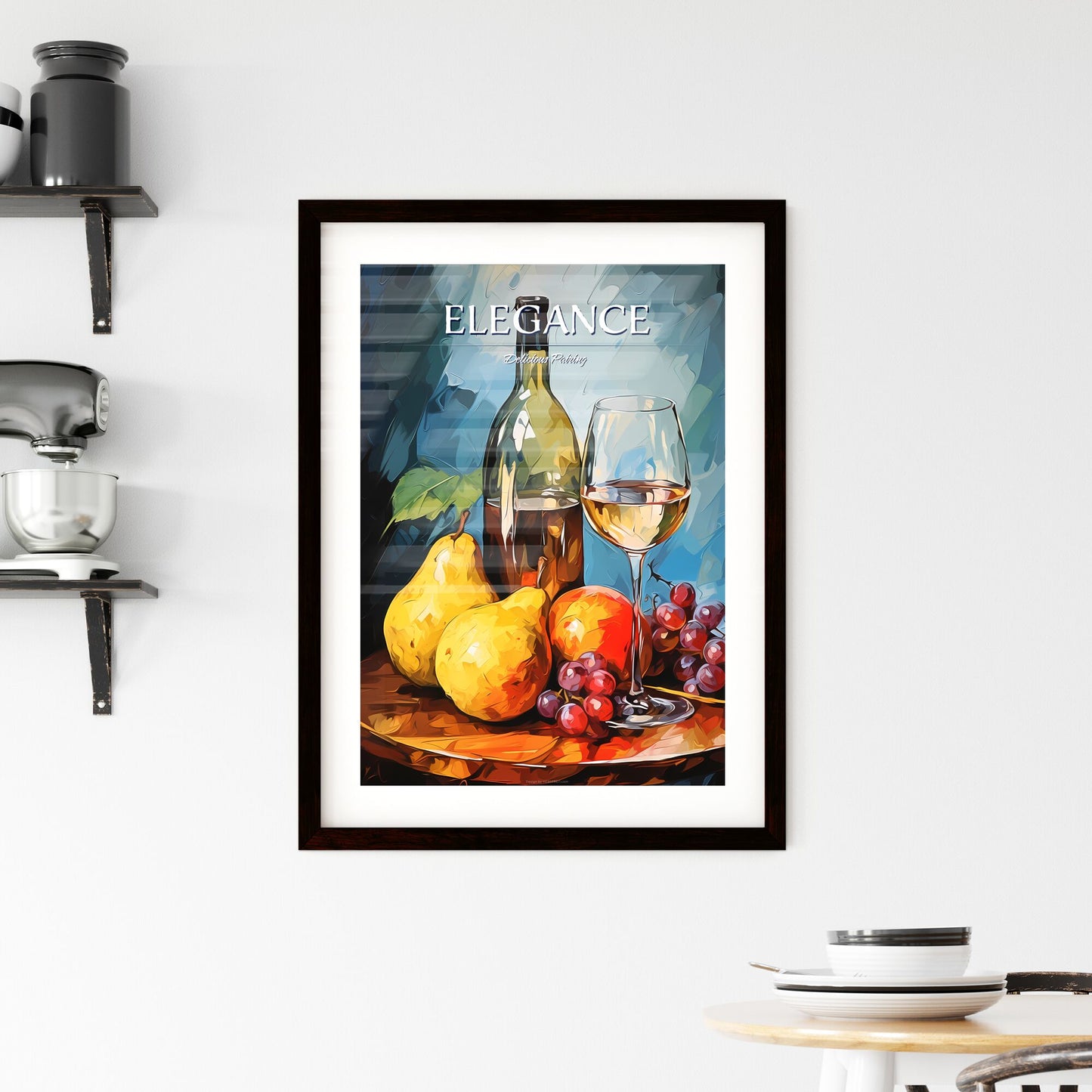 A Painting Of A Glass Of Wine And Fruit Default Title