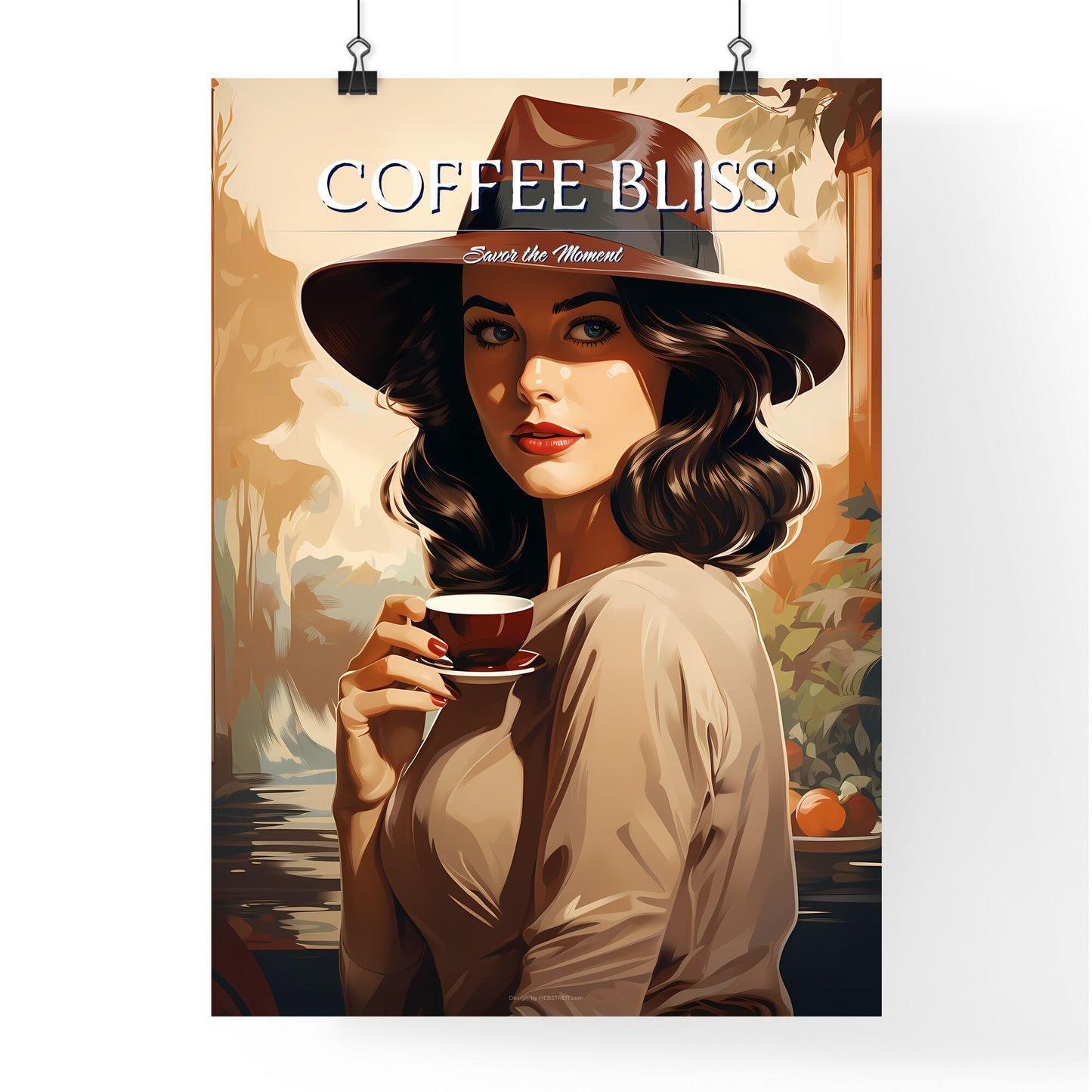 A Woman Holding A Cup Of Coffee Default Title