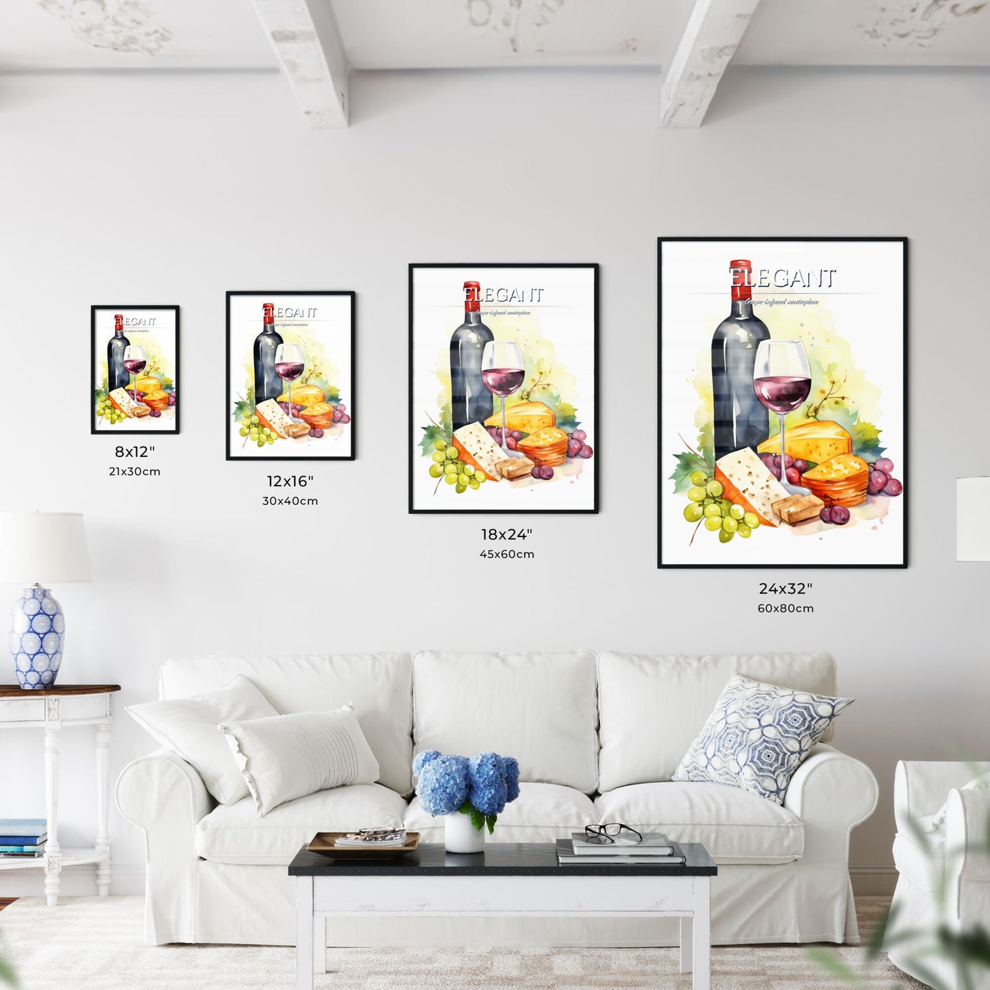 Bottle Of Wine And A Glass Of Wine Art Print Default Title