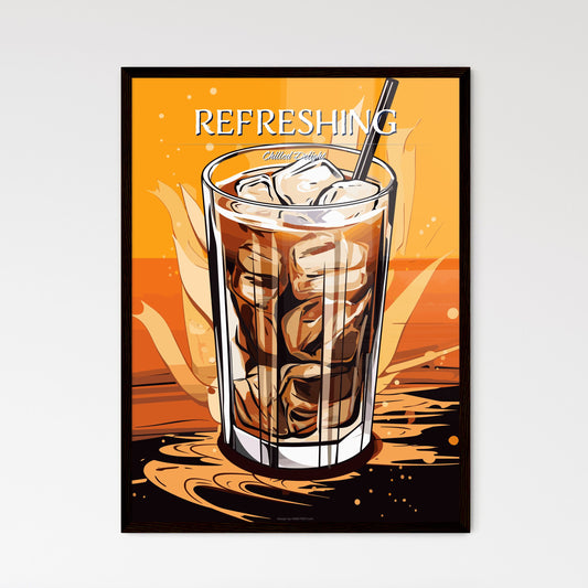 Cold Coffee Drink With Ice And Splashes - A Glass Of Ice Tea With A Straw Default Title